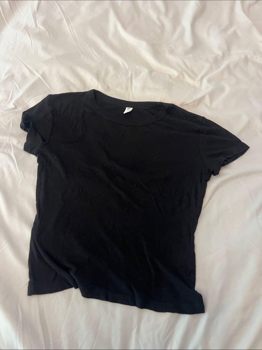 bp Black Ribbed Crewneck Tee